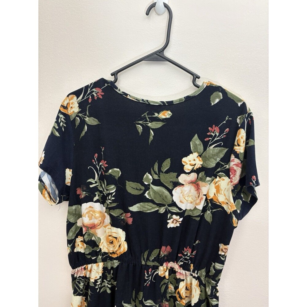 J For Justify Women’s Romper Floral XL Short Sleeve Surplice Neck Elastic Waist - Picture 6 of 11